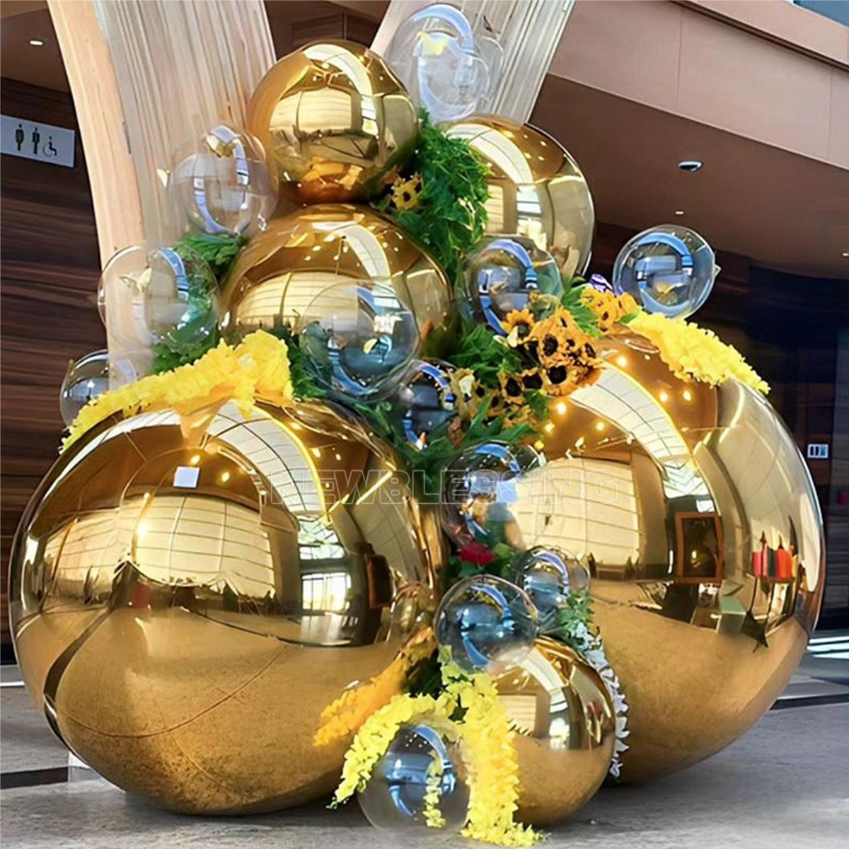 Inflatable Metallic Ball Decorative Inflatable Mirror Ball Metallic Balloons Big Shiny Giant Inflatable Balls