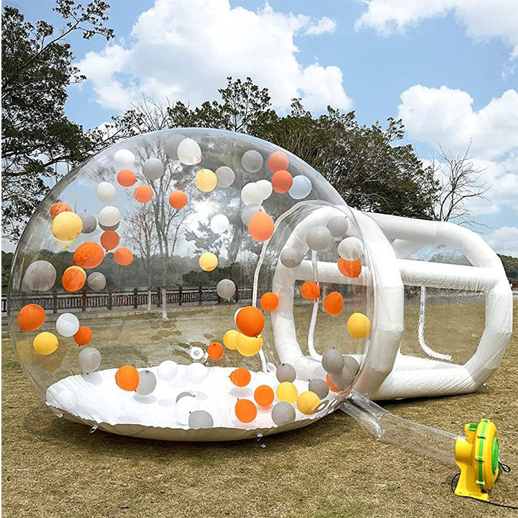 Outdoor Giant Transparent Inflatable Crystal Dome Bubble Tent Heated Inflatable Bubble Tent With Balloons