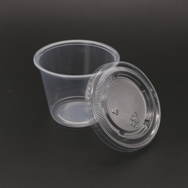 0.5oz 1oz Sauce Cups Disposable Plastic Portion Cups with Lids, Clear Plastic Containers With Lids