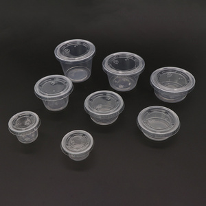 0.5oz 1oz Sauce Cups Disposable Plastic Portion Cups with Lids, Clear Plastic Containers With Lids