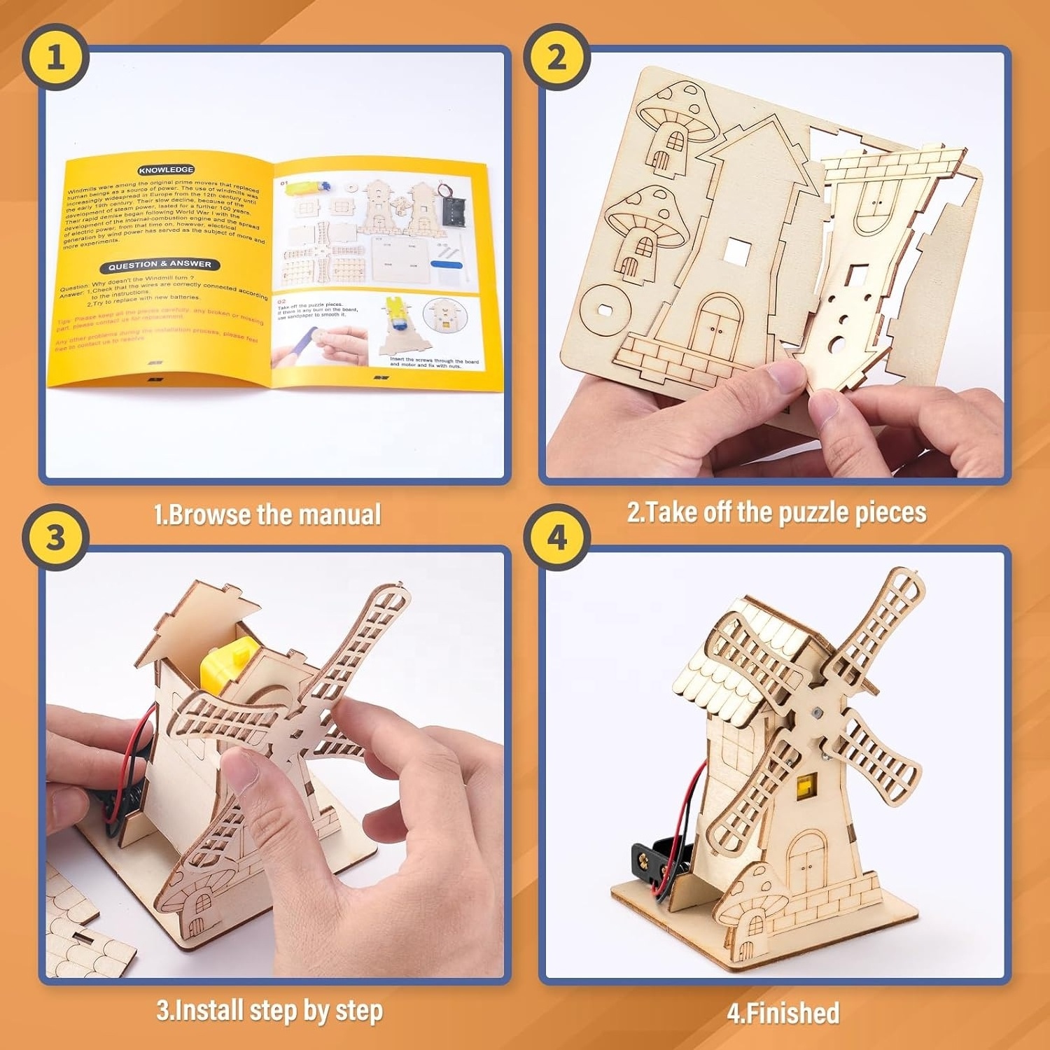 Unisex Wood Building Kits STEM Kit for Kids Ages 5-12 Encourages Creative Thinking and Problem Solving Skills