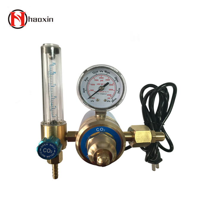 Good quality 110v and 220v co2 regulator with heaterfor brass