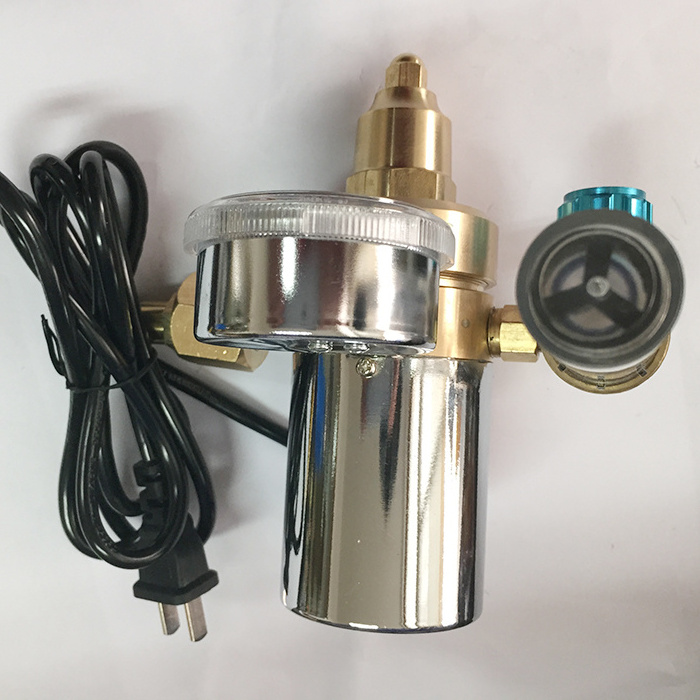 Good quality 110v and 220v co2 regulator with heaterfor brass