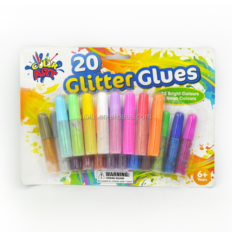 Top selling non-toxic washable colorful glitter glue for students