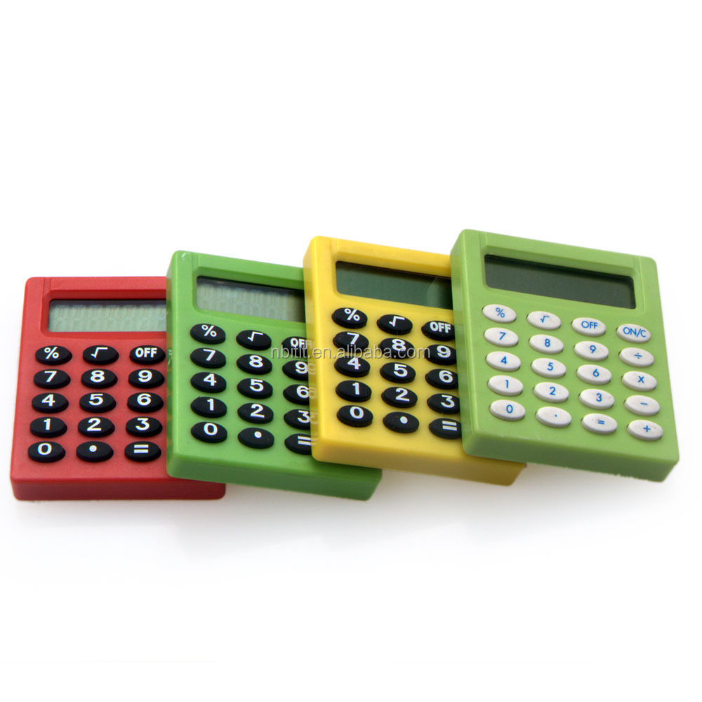 Small Size Rubber Calculator  Flat Square Flexible Folded Rubber Soft Silicone Calculator