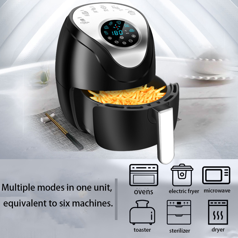 LCD Touch Screen No Oil 6.0L Air Fryers Smart Air Deep Fryers Wholesale Electric Digital Air Fryer pressure cooker