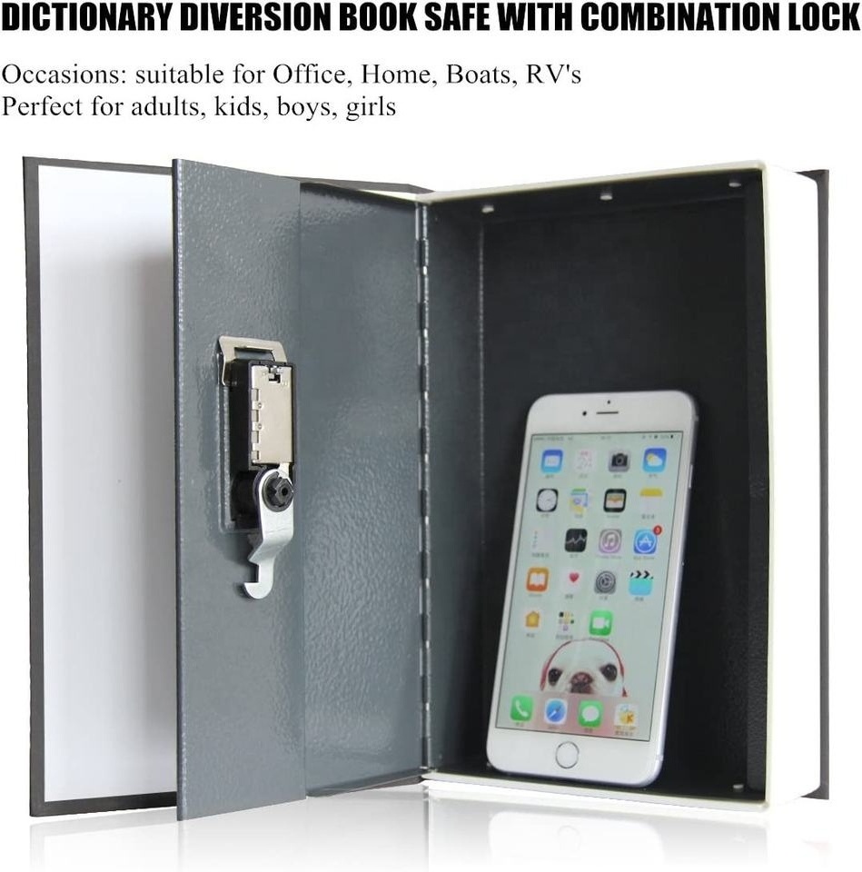 Home Dictionary Diversion Metal Large Book Safe with Combination Lock