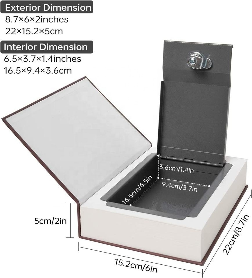 Combination Lock Real Paper Transfer Book Safe Hollow with Secret Hidden Compartment