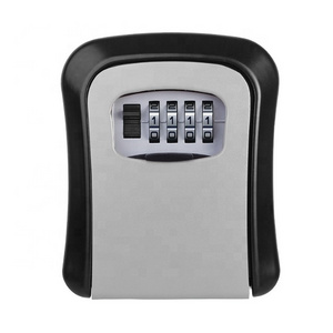 4 Digit Wall Mounted Portable Combination Lock Safety Lockbox Storage Safe Keybox