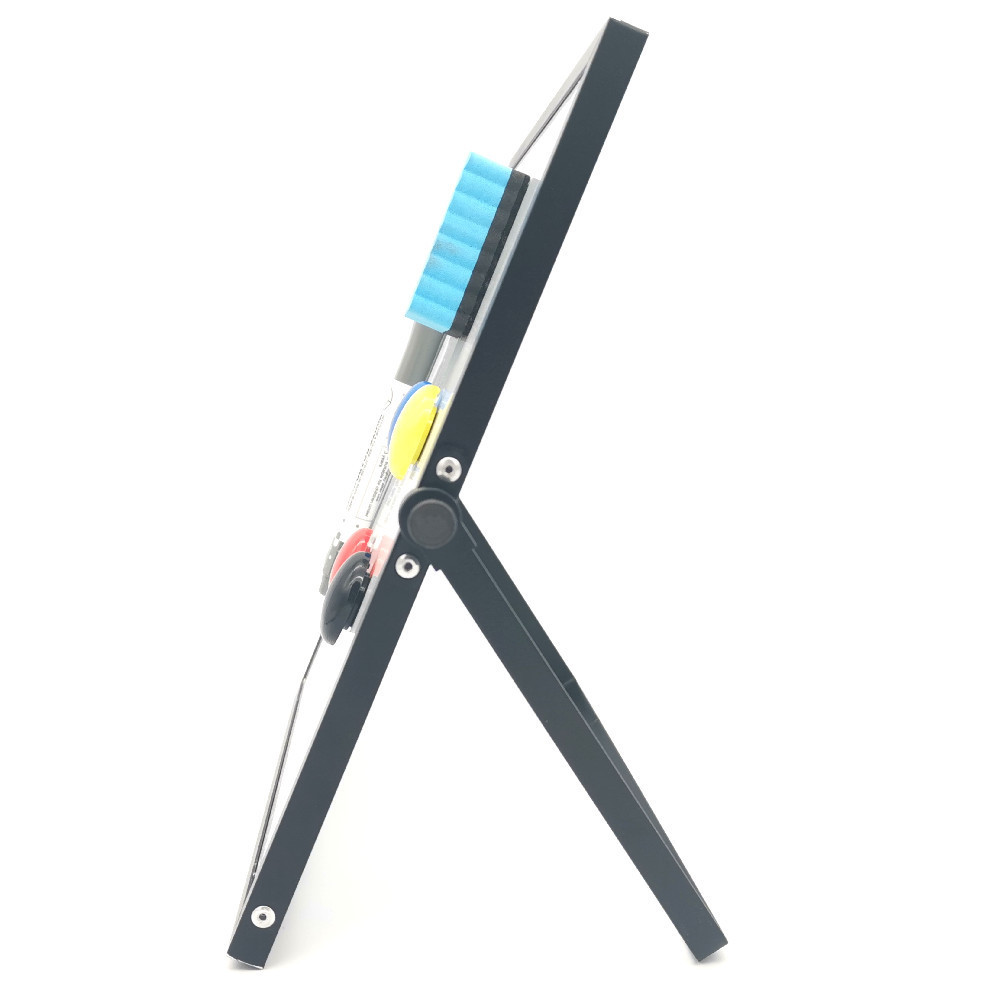 10 inch Portable black frame white board dry erase Easel with stand 360 degree reversible