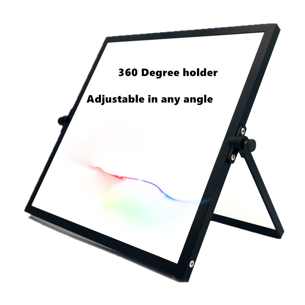 10 inch Portable black frame white board dry erase Easel with stand 360 degree reversible