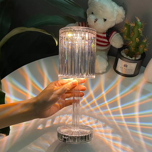 Touch Control LED Crystal Table Lamp 3D Creative Visual Rose LED Diamond Night Light For Bedroom Decoration