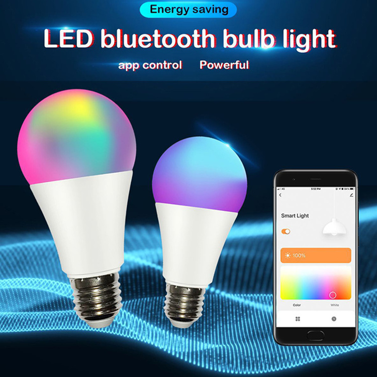 2pcs Dimmable RGBWW Color Changing App Control Smart Light Bulbs WiFi RGB Light Bluetooth LED Bulb For Bedroom Living Room