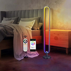 Modern Ambient Light Tuya Bluetooth U-shaped LED Standing Lights Designer Corner Floor Lamp For Bedroom Living Room