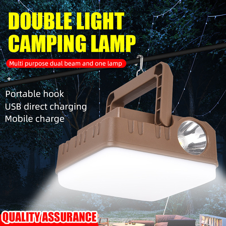 Outdoor Multi-function Square Camping Light Portable Tent Light Charging LED Emergency Camping Light With Power Bank