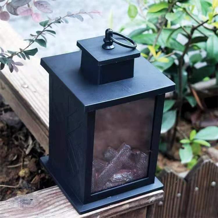 Decorative LED Simulation Fireplace Flame Lantern Lamp Battery Powered Electric Fireplace Lanterns