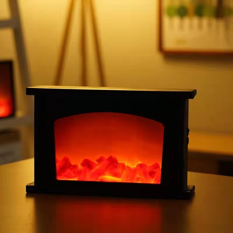 Decorative LED Simulation Fireplace Flame Lantern Lamp Battery Powered Electric Fireplace Lanterns