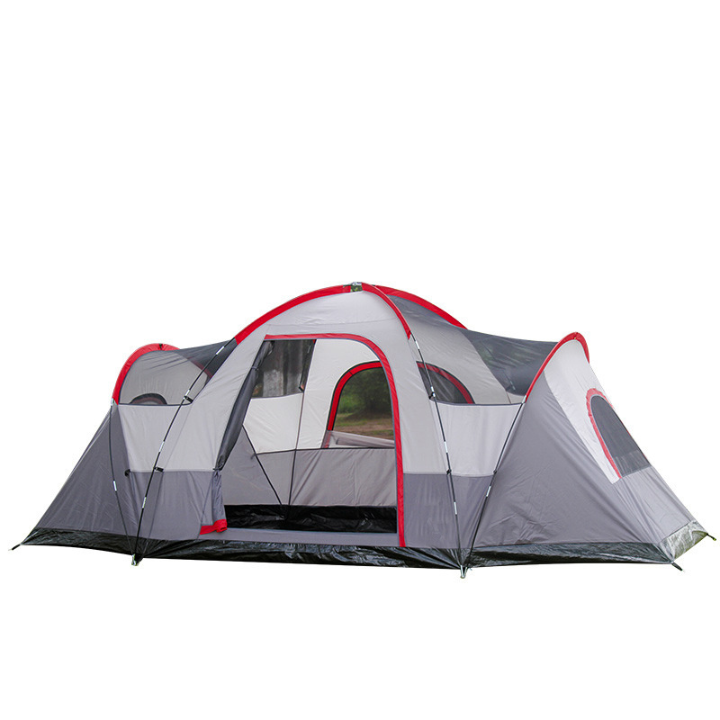 8 Person Family Two Rooms and One Hall Big Camping Glamping Tent with Portable with Carry Bag for Outdoor