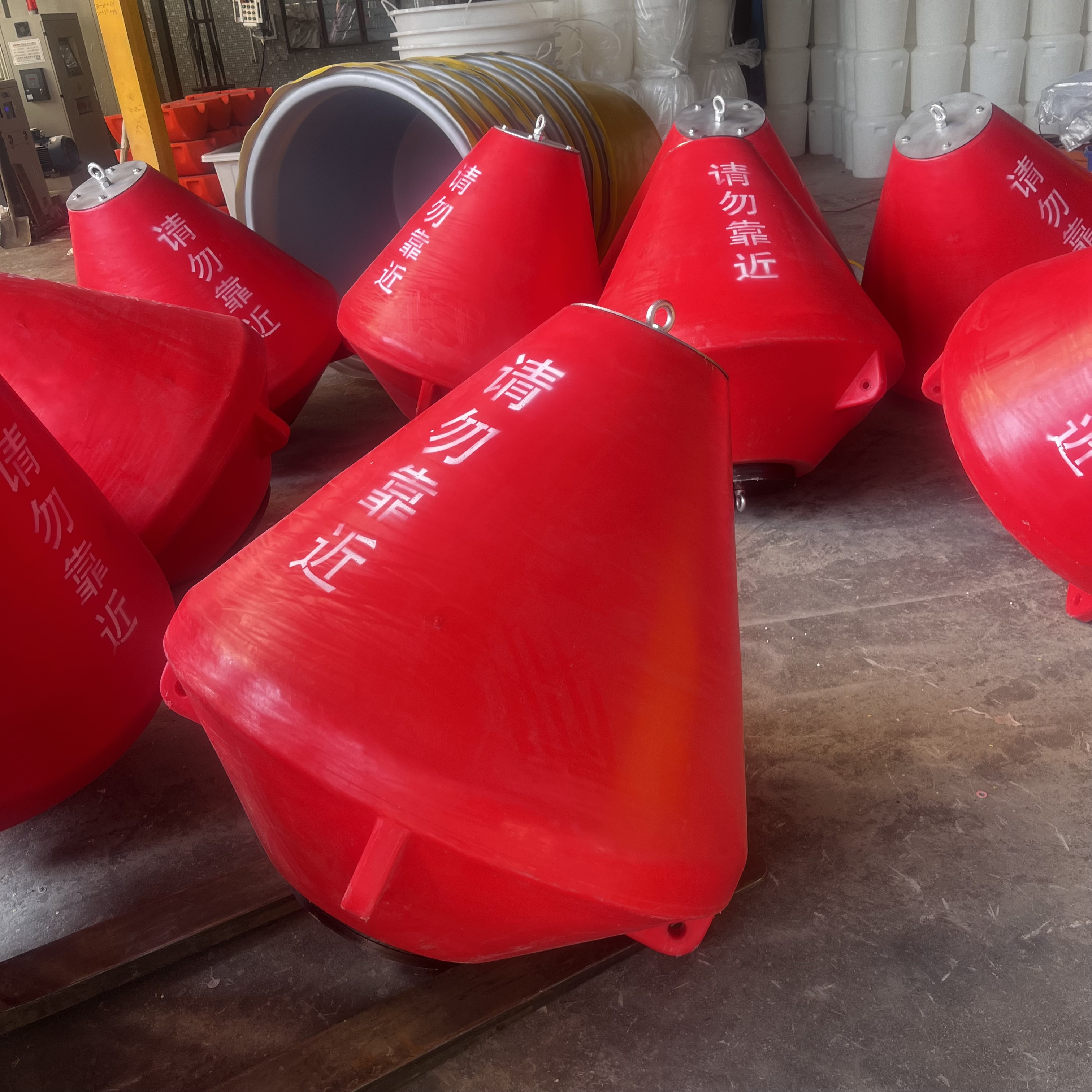 Open water swimming LLDPE plastic steel sea buoys floating navigation buoy with buoy light