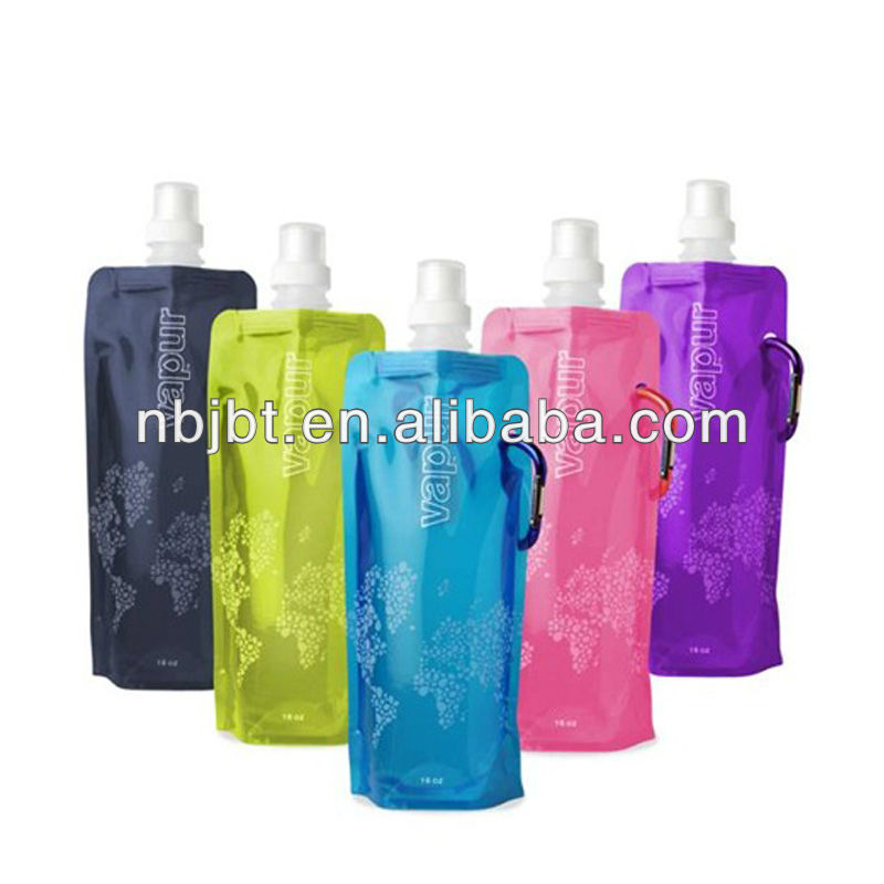 Customized Portable Folding Water Bottle PE OPP Bag Cartoon Unisex Plastic Sports Water Bottle Sustainable Business Gifts