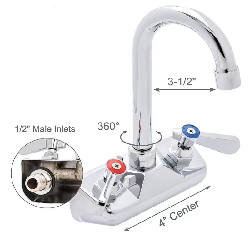 NSF kitchen sink tap Dual Handle cold/ hot water pull out faucet Deck-mounted with gooseneck spout kitchen faucet