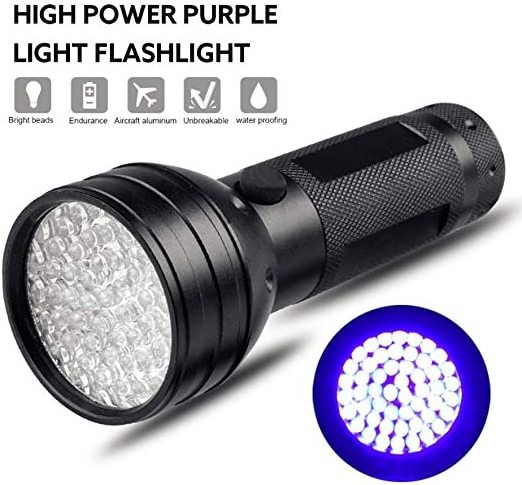 Professional 51 Bulbs Black Light Torch Aluminum LED UV Flashlights Detector For Dog Urine Bed Bug Flashlight