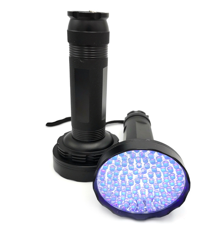 NEW Hot selling Aluminium 365nm 395nm UV Wand Black Light Flashlight 100 LED Blacklight 100 LED UV flashlight