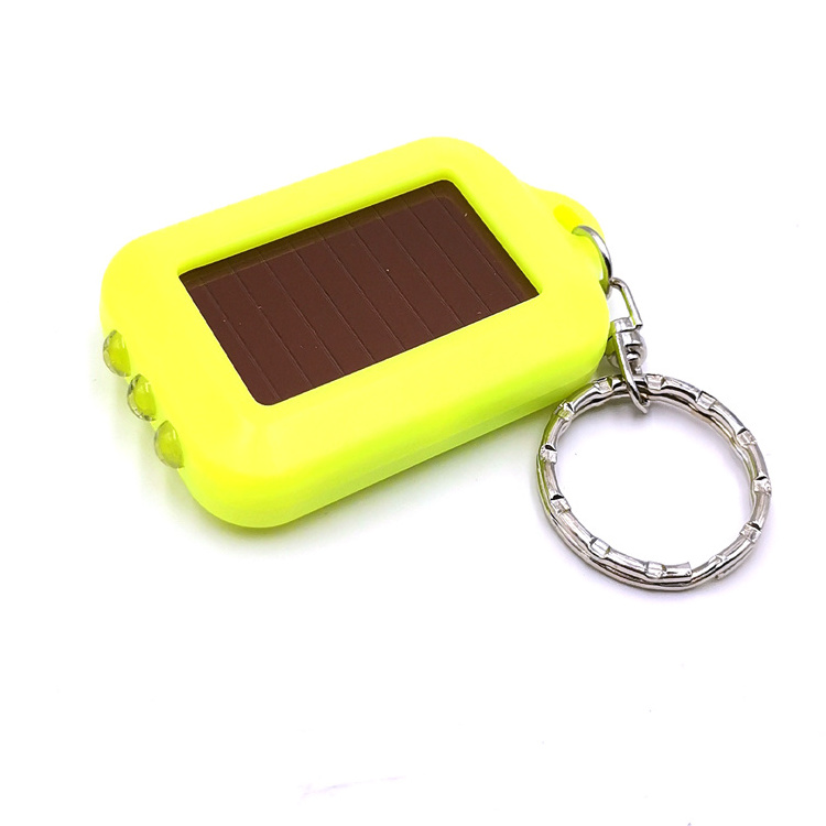 3 led solar keychain light mini keychain flashlight