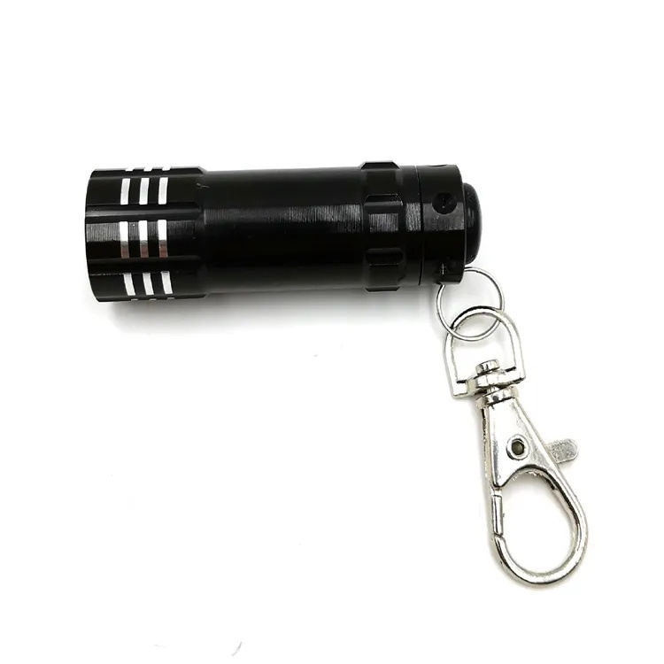 Custom Mini 3 LED Light Key Chain Flashlight 365nm Small Keychain Flash Light Portable Bright Torch