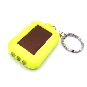 3 led solar keychain light mini keychain flashlight