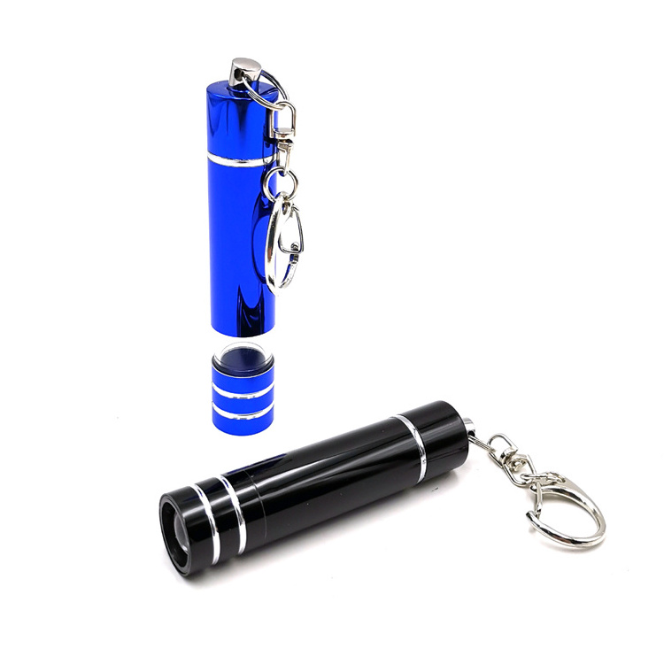 Best Aluminium promotion small mini keyring torch telescopic led keychain flashlight