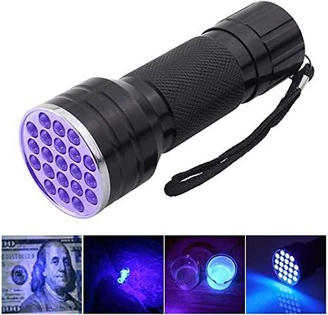 UV 21 LED Flashlight Mini Blacklight Aluminum Torch Light Lamp Detector for Dogs Pet Stains Bed Bugs Scorpions UV Flashlight