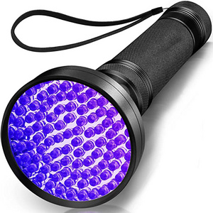 Outdoor High Power 100 LED 395 nm Aluminum UV Flashlight Detector for Pet Urine Stains Bed Bug and Scorpions Flashlight