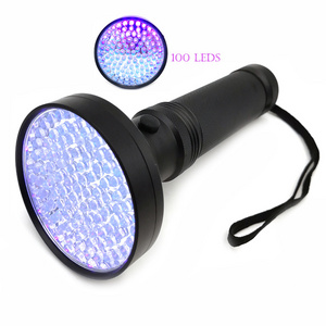 Best Seller Hot Selling Aluminum UV Ultra Violet Black light Flashlight uv Pet Urine Detector 100 led uv flashlight