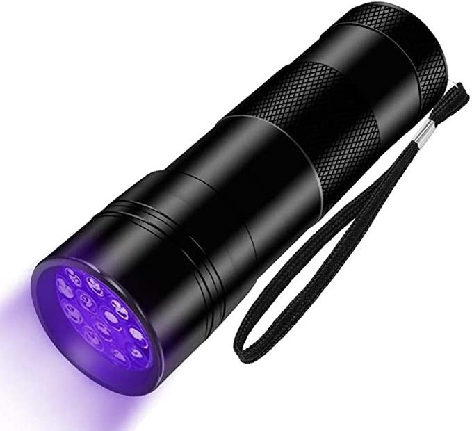 Black Light UV Flashlight 12 LED 395nm for Ultraviolet Blue Light Torch for Scorpions Dog Cat Pet Urine Detector Flashlight