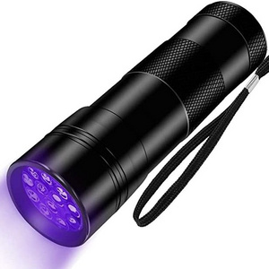 Black Light UV Flashlight 12 LED 395nm for Ultraviolet Blue Light Torch for Scorpions Dog Cat Pet Urine Detector Flashlight