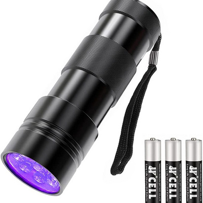 Black Light Flashlight 12 LED Small UV Lights 395nm Portable Black Light Urine Detector for Dog Cat Pet Urine Stain UV Torch