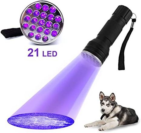 UV 21 LED Flashlight Mini Blacklight Aluminum Torch Light Lamp Detector for Dogs Pet Stains Bed Bugs Scorpions UV Flashlight