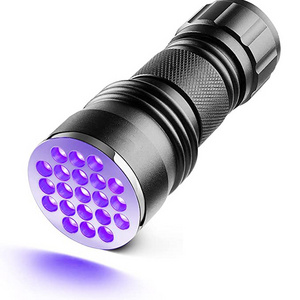 Outdoor 21 LED UV Black Light 395nm 3W Small UV Lights Ultra Violet Flashlight For Pet Urine Detector UV Torch Lights