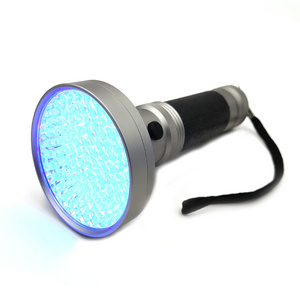 Hot selling Aluminum  rubber coating handle 365nm to 395nm 100 led uv flashlight black light