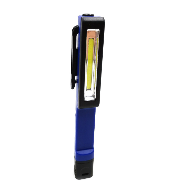 Plastic magnetic COB LED pen clip flashlight