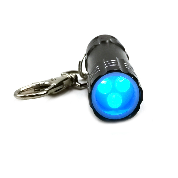 365nm flashlight 3led mini uv flashlight keychain