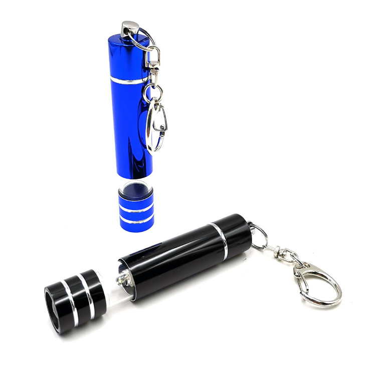 Best Aluminium promotion small mini keyring torch telescopic led keychain flashlight