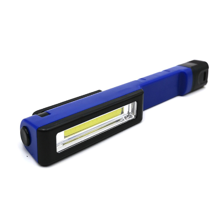 Plastic magnetic COB LED pen clip flashlight