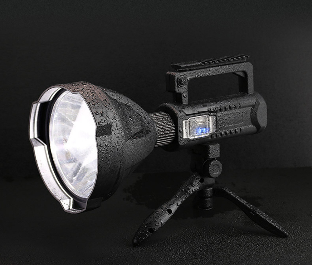 10W Super Bright Spotlight Torch 4 Modes Flashlight Work Lamp USB Rechargeable XHP90 XHP70 XHP50 LED Searchlight with Tripod