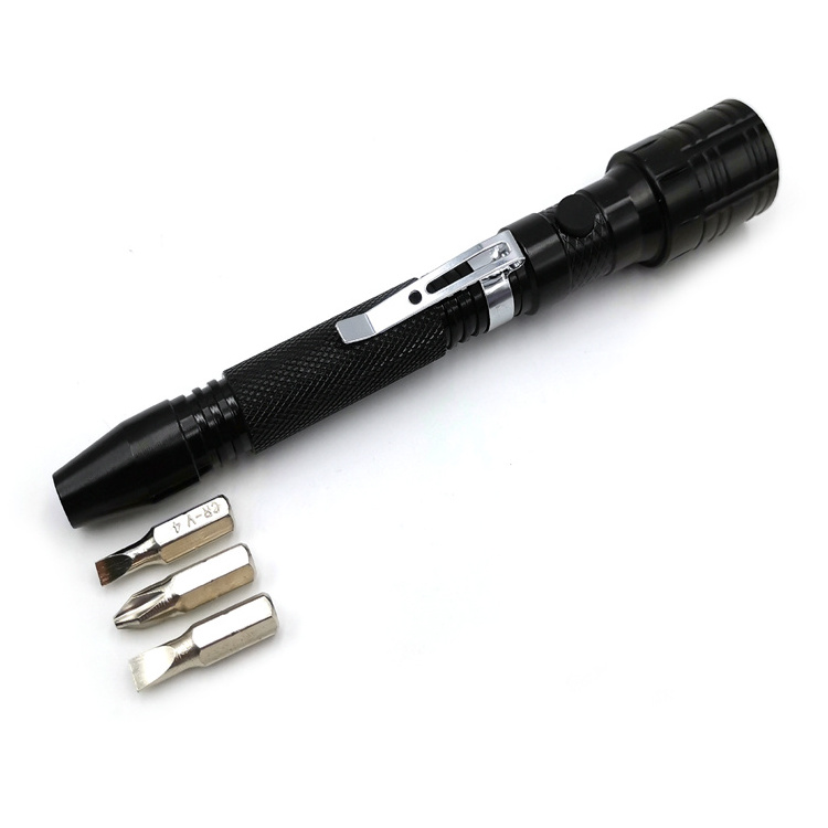 Newest Portable 3 Led Pen Clip Flashlight Magnetic Multi Screwdriver Torch Light Tool Flashlight