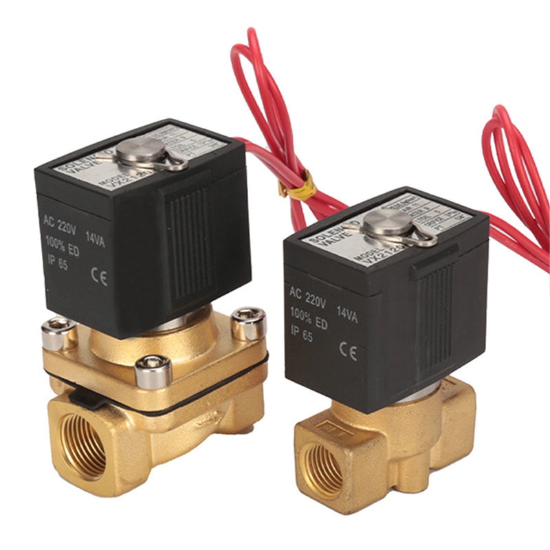 VX2120-06 1/8'' 2/2 Way Normally Closed Direct Acting Brass Solenoid Valve For Water Gas Air 12VDC 24VDC 110VAC 220VAC