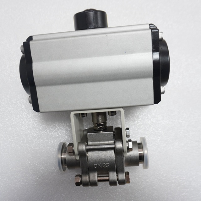 GUQ-10P Stainless steel Pneumatic Ball Valve KF Flange Looper Flange No-Leaking Vacuum for Scientific Instruments