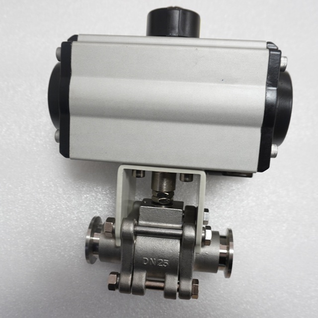 GUQ-10P Stainless steel Pneumatic Ball Valve KF Flange Looper Flange No-Leaking Vacuum for Scientific Instruments