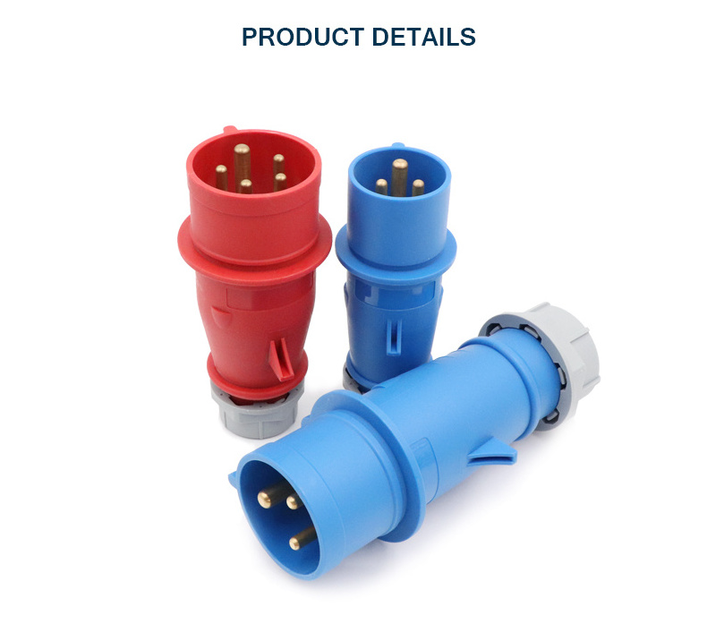 CEE IEC International Industrial straight Plug and Socket 3P 16A 230V IP44 Waterproof Plug Industrial plug